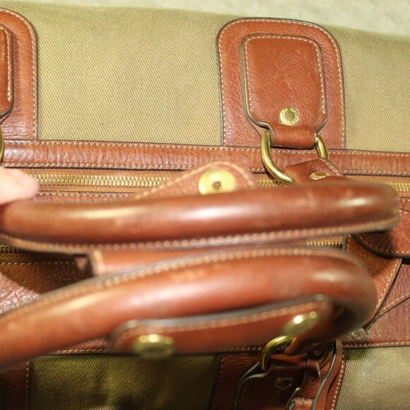 Vintage Ghurka No 2 Olive Green Twill and Leather Express Bag - Picture 11 of 16